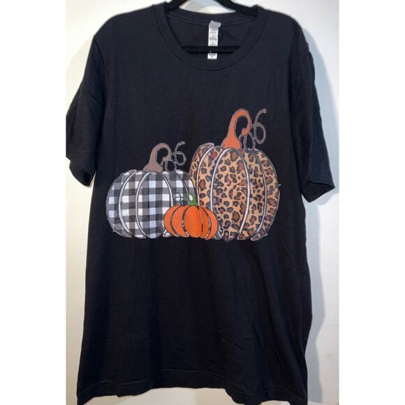 Bella+Canvas Halloween Pumpkin T-Shirt Black M - Picture 1 of 2